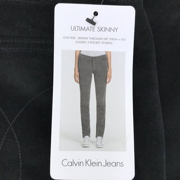 NEW Calvin Klein Jeans Ultimate Skinny Corduroy Pants Women's Plus 14 x 30 Black - Picture 9 of 13